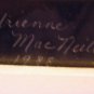 Cat and kitten scratchboard picture silver underlay signed framed vintage cm1309
