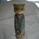 Elongated gentleman cat plaster or solid ceramic artist made hand painted vintage cm1326