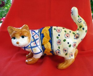 Bella Casa by Ganz ceramic cat figurine hand painted pre-owned as new cm1327