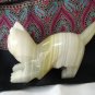 Carved agate cat figurine pale color cubist style as new vintage cm1330