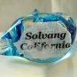 Lead crystal glass cat figurine Solvang California blue as new vintage cm1331