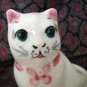 Small old ceramic cat planter pink trim sweet face vintage cm1333