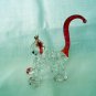 Blown glass mini cat figurine cold painted vintage cm1342