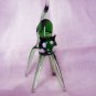 Green blown glass cat figurine ready to pounce pose vintage cm1345