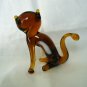 Brown blown glass cat figurine small perfect vintage cm1357
