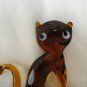 Brown blown glass cat figurine small perfect vintage cm1357
