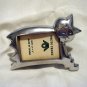 Stylized cat polished aluminum easel picture frame 2x3 inches vintage cm1359