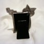 Stylized cat polished aluminum easel picture frame 2x3 inches vintage cm1359