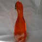 Orange solid lead crystal glass standing cat figurine vintage cm1367