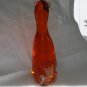 Orange solid lead crystal glass standing cat figurine vintage cm1367