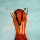 Orange solid lead crystal glass standing cat figurine vintage cm1367