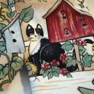Kay Dee Country Birdhouse oven mitt with tuxedo cat Laurie Korsgaden unused preowned cm1370