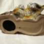 Loving cats hollow molded plastic bank calico kittens vintage cm1380