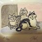 Limited edition 3 cats print signed numbered framed preowned cm1382