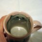 Pink hand made coffee mug hand drawn cats in and out unused vintage cm1384