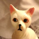 Bone china white cat figurine alert position vintage cm1387