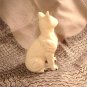 Bone china white cat figurine alert position vintage cm1387