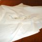 Embroidered crib or pram sheet with kittens crocheted lace handmade vintage cm1389