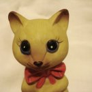 Ceramic cat bell bisque red bow tie JSNY excellent vintage cm1398
