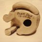 Smoky gray cat figurine ceramic tabby longhair bisque vintage cm1403