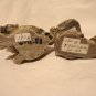 Tabby cat family figurines mom 2 kittens ceramicJapan vintage cm1406