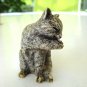 Tabby cat family figurines mom 2 kittens ceramicJapan vintage cm1406