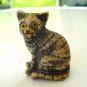 Tabby cat family figurines mom 2 kittens ceramicJapan vintage cm1406