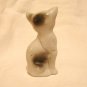 Sitting pretty porcelain cat figurine gray with spots Japan vintage cm1408