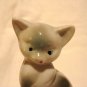 Sitting pretty porcelain cat figurine gray with spots Japan vintage cm1408