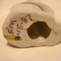 Sitting pretty porcelain cat figurine gray with spots Japan vintage cm1408