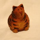 Tiger striped fat cat figurine handmade vintage excellent cm1412