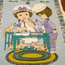 Good Friends Too Many Cooks cats in the kitchen linen towel Ulster vintage cm1415