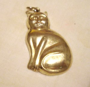 925 Sterling silver cat pendant sitting pose pre-owned cm1423