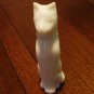 Avon white milk glass Ming cat bottle empty regal pose vintage cm1425
