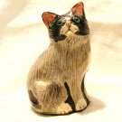 Hand painted cat figurine paper mache 4.5 inches vintage cm1429