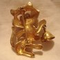 Avon Calling cat pin with bell gold tone blue eyes vintage cm1430