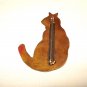 Blue enamel on copper cat pin brooch perfect vintage wear 3 ways cm1437