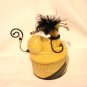 Glamour puss vanity cat box with lid bejeweled feathered composite material cm1441