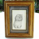 Long haired kitten with spider print V Miller oak frame Persian cm1455