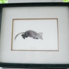 Cat kitten chasing string watercolor signed Patrick Liu Lin framed preowned 4 way cm1459