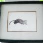 Cat kitten chasing string watercolor signed Patrick Liu Lin framed preowned 4 way cm1459