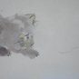 Cat kitten chasing string watercolor signed Patrick Liu Lin framed preowned 4 way cm1459