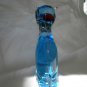 Blue lead crystal glass cat figurine red features as new vintage cm1473