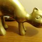Mid century stylized standing cat figurine solid brass long tail vintage cm1477