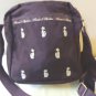 Fonno & Sportsac plum shoulder bag embroidered with cats both sides cat zipper pulls vintage cm1478