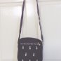 Fonno & Sportsac plum shoulder bag embroidered with cats both sides cat zipper pulls vintage cm1478