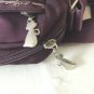 Fonno & Sportsac plum shoulder bag embroidered with cats both sides cat zipper pulls vintage cm1478