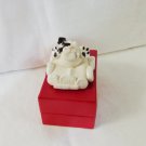 Black on white cat in convertible ceramic figurine handmade vintage cm1480