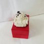 Black on white cat in convertible ceramic figurine handmade vintage cm1480