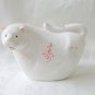 White bisque ceramic cat modern stylization figurine vintage cm1481